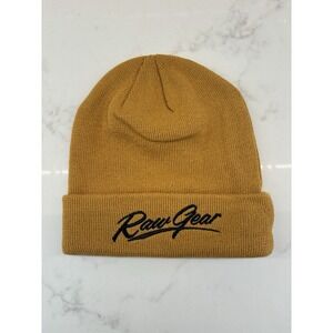 Raw Gear Heritage Beanie Winter Snow Hat Cap Ribbed Brown Gym Workout‎ Cuffed